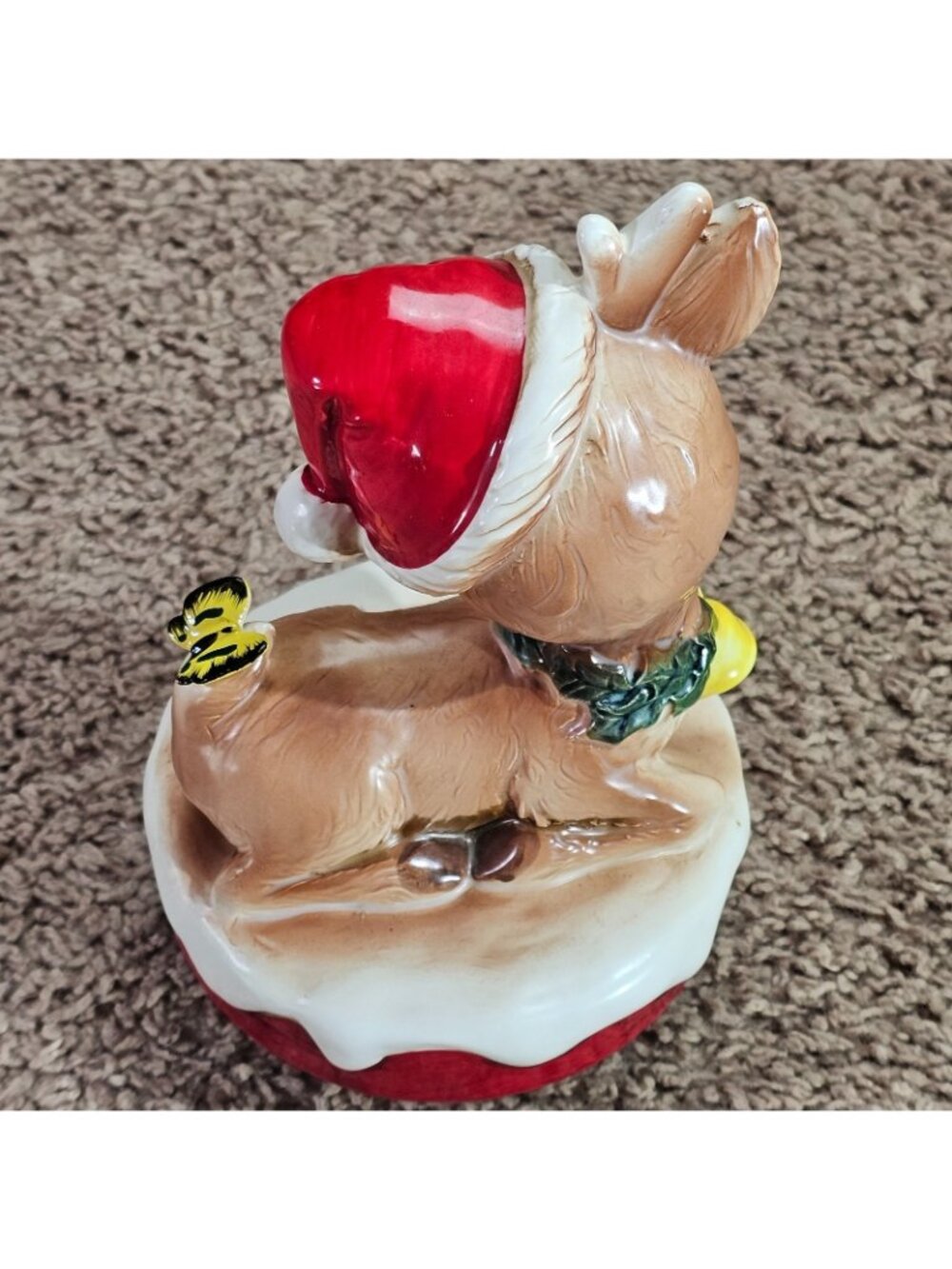 Vintage Berman & Anderson Japan Christmas Reindeer Music Box 1972 Works - Picture 2 of 14